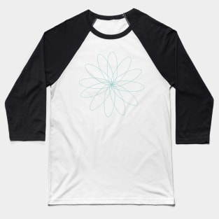 Blue Spiral Flower Baseball T-Shirt